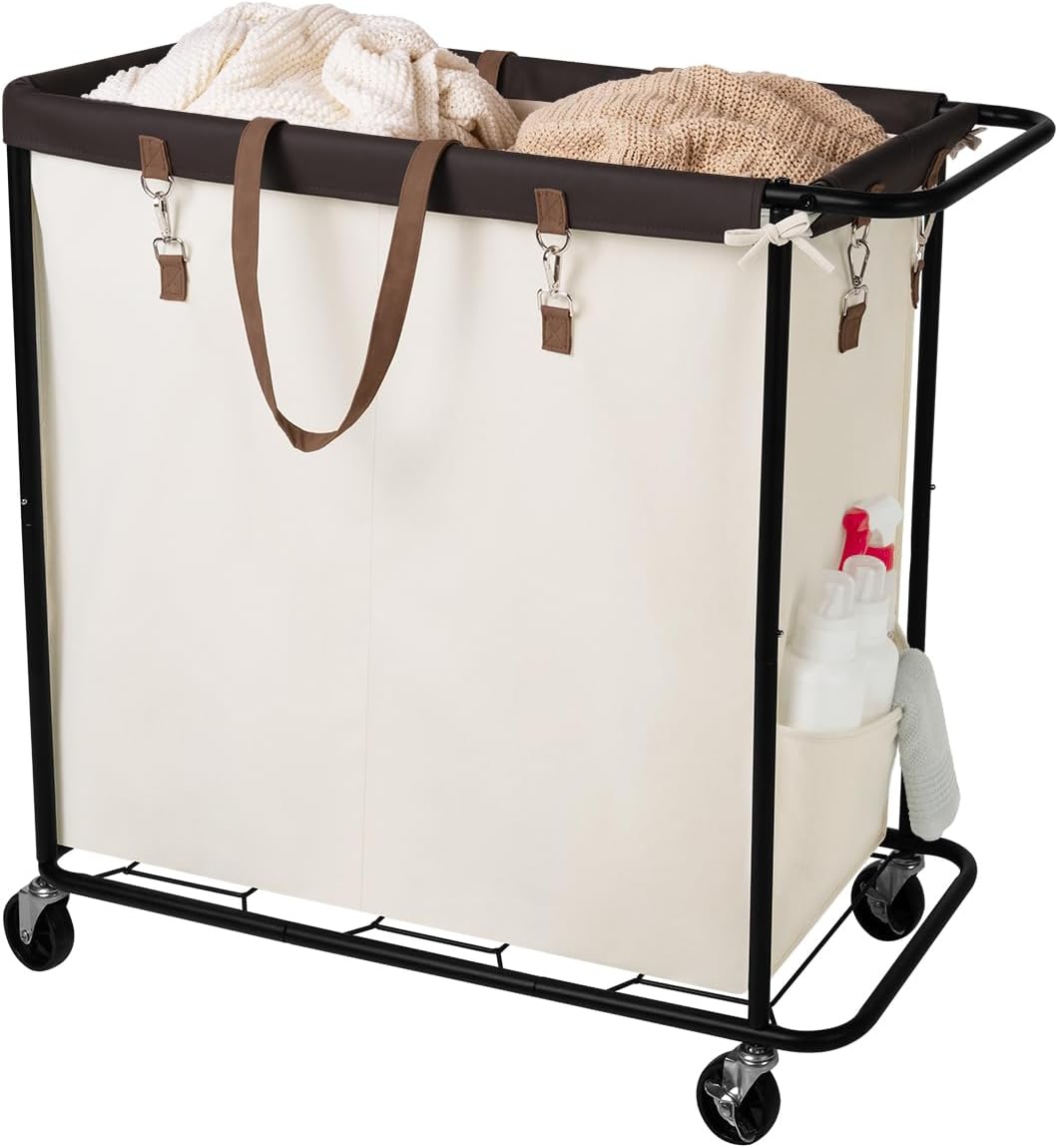 140L Extra Large Laundry Basket with Wheels, 1-Pack