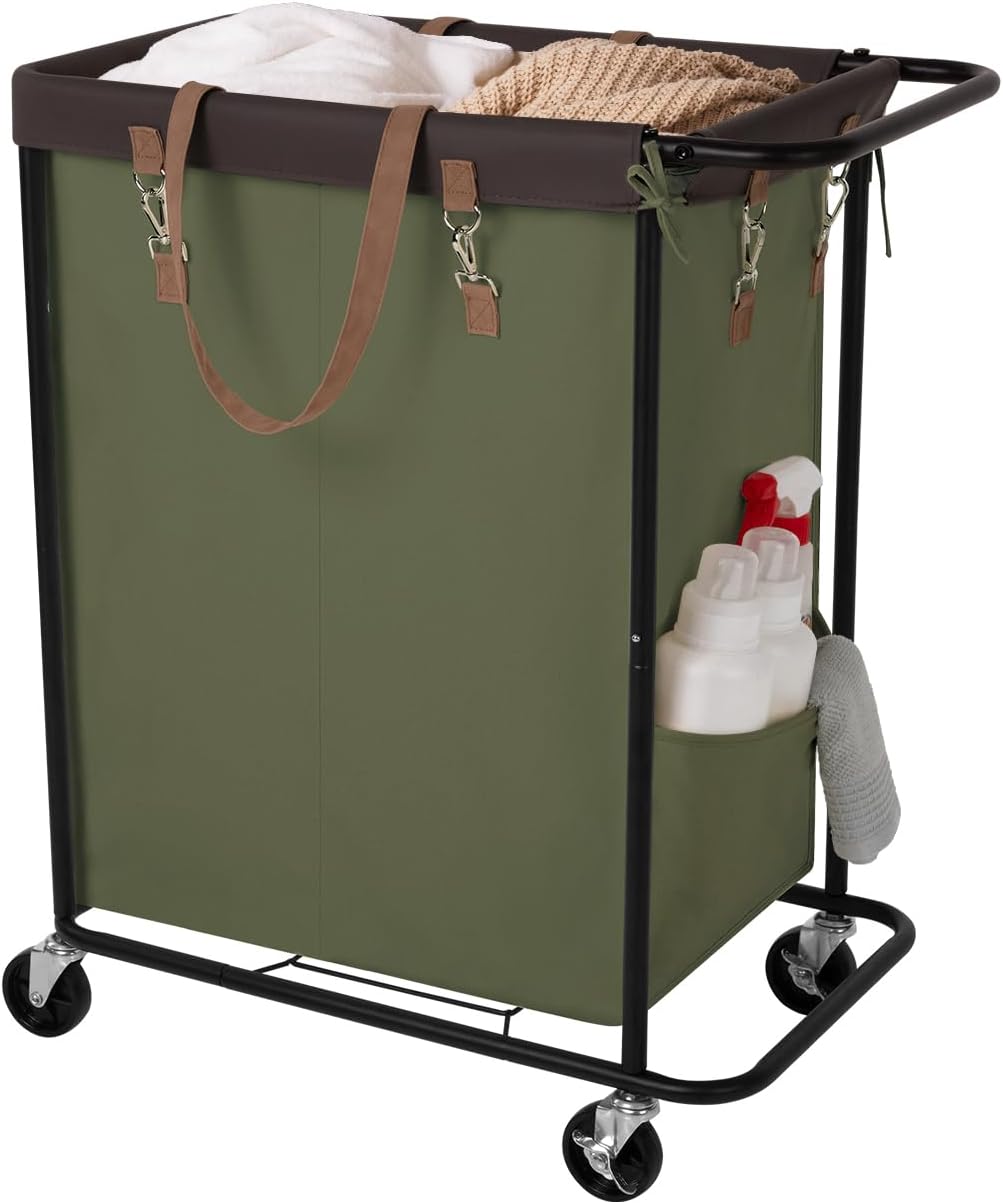 140L Extra Large Laundry Basket with Wheels, 1-Pack