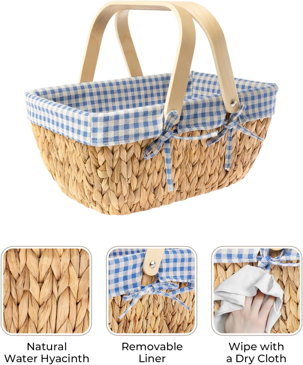 Wicker Basket with Washable Linner