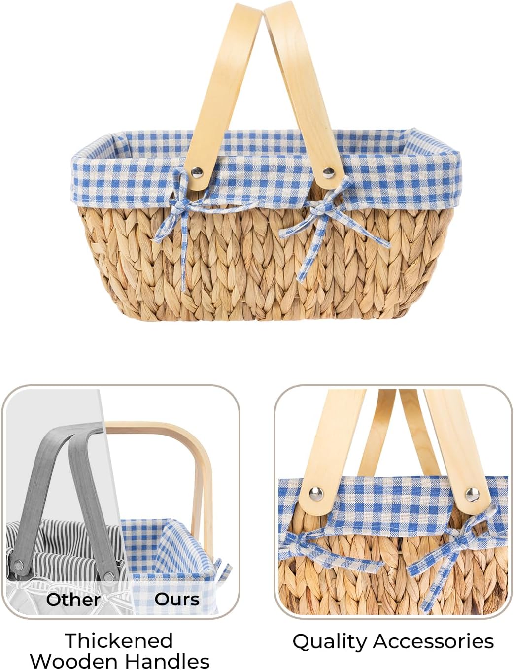Wicker Basket with Washable Linner