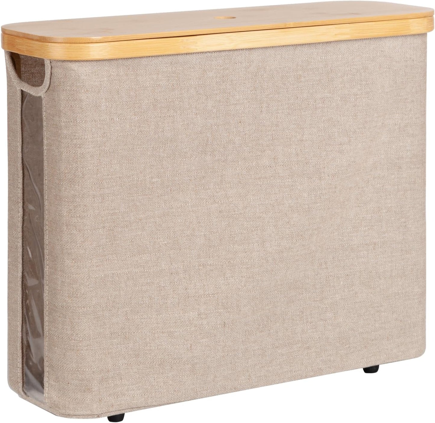 Toilet Paper Storage Basket, Papers Container with Bamboo Lid