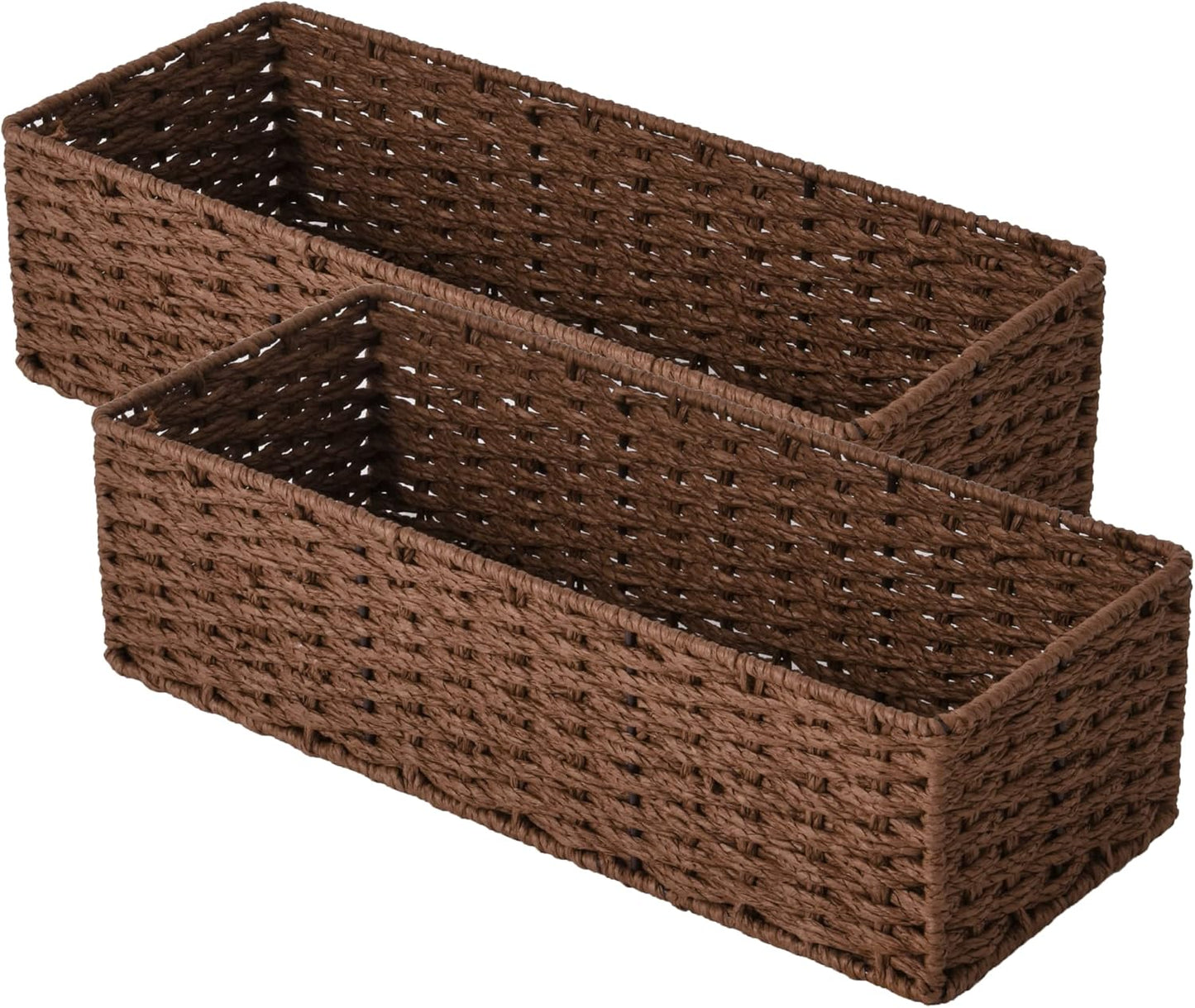 Handwoven Wicker Baskets for Organizing, Toilet Paper Basket, 2 Pack