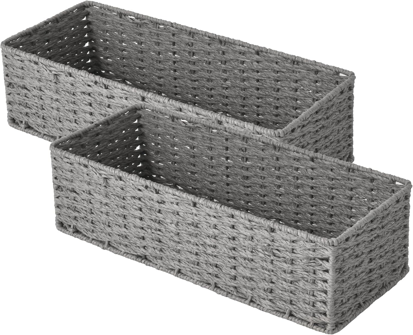 Handwoven Wicker Baskets for Organizing, Toilet Paper Basket, 2 Pack