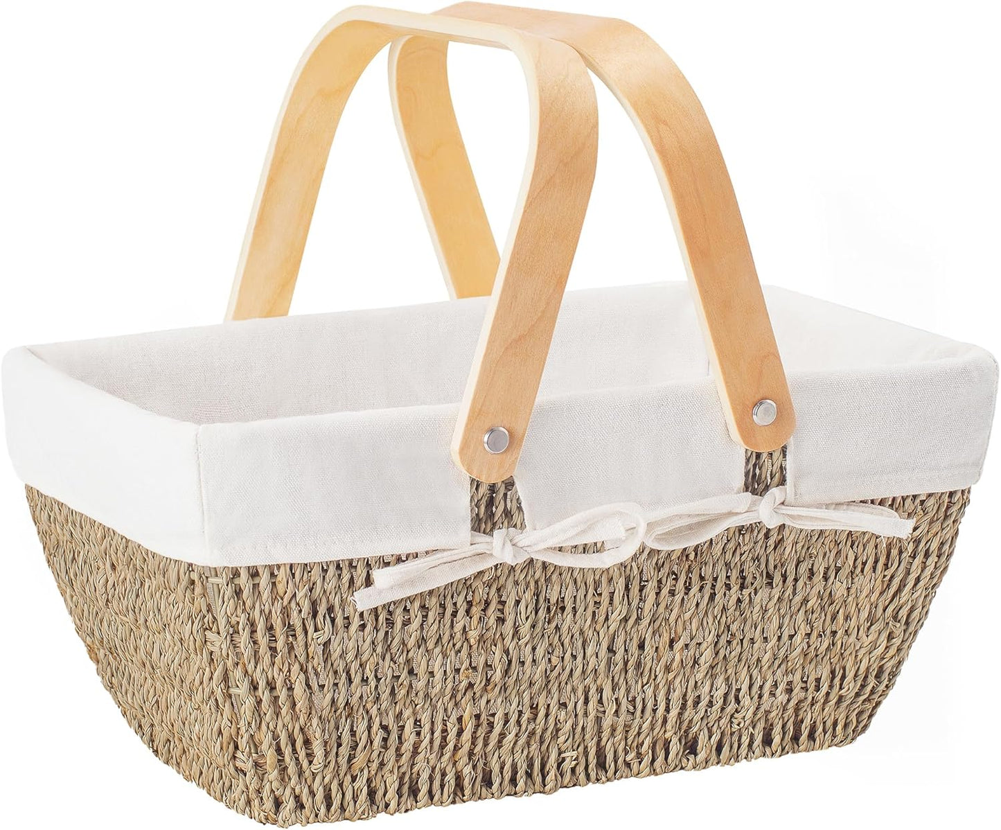 Wicker Basket with Washable Linner