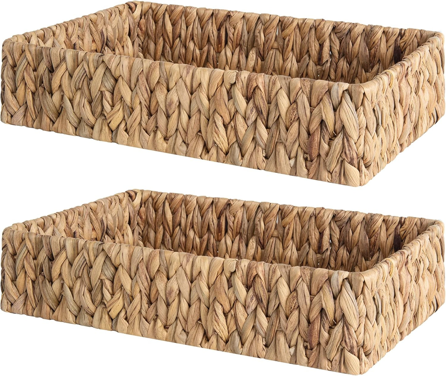 Handwoven Wicker Baskets for Organizing, Toilet Paper Basket, 2 Pack