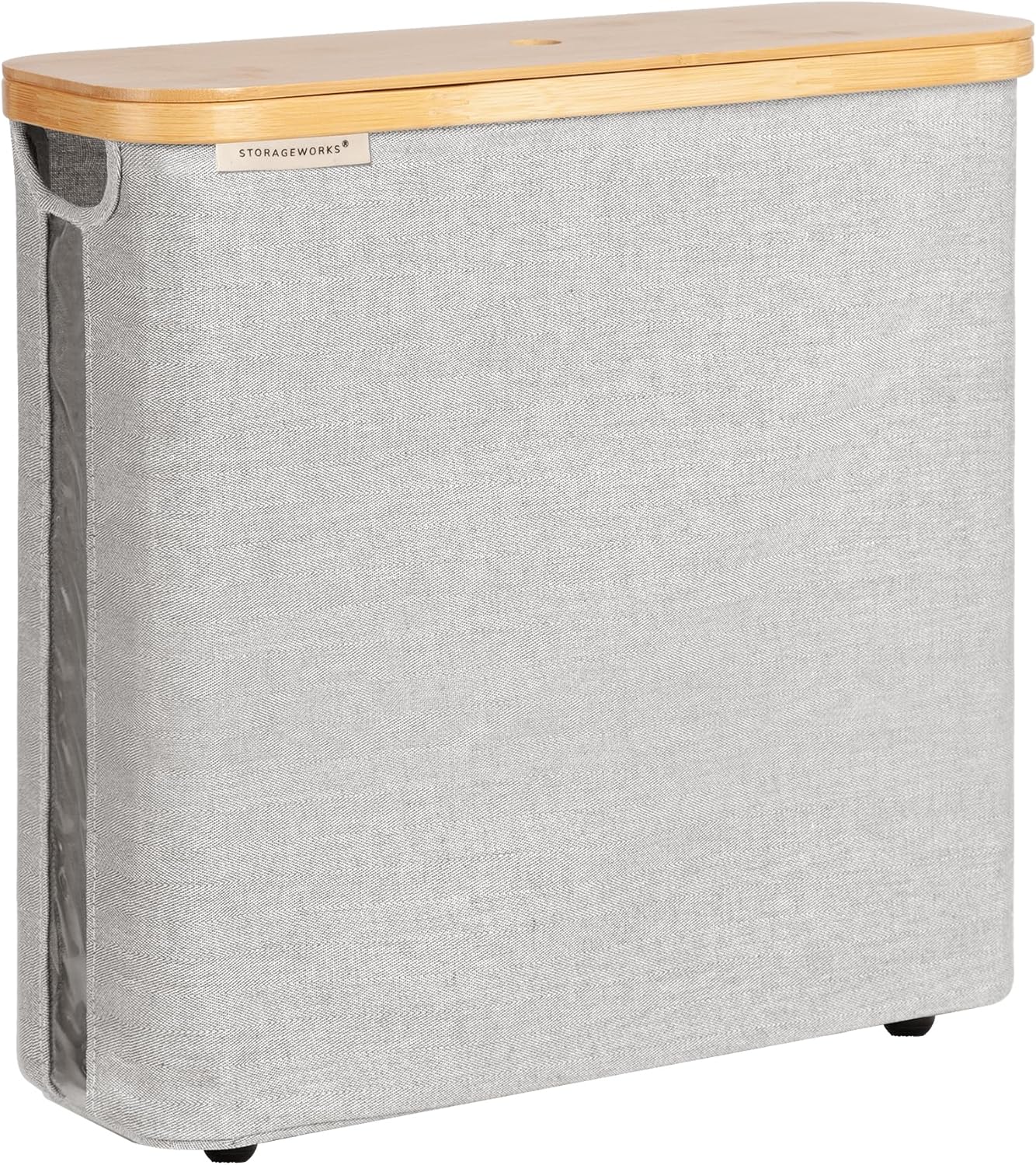 Toilet Paper Storage Basket, Papers Container with Bamboo Lid