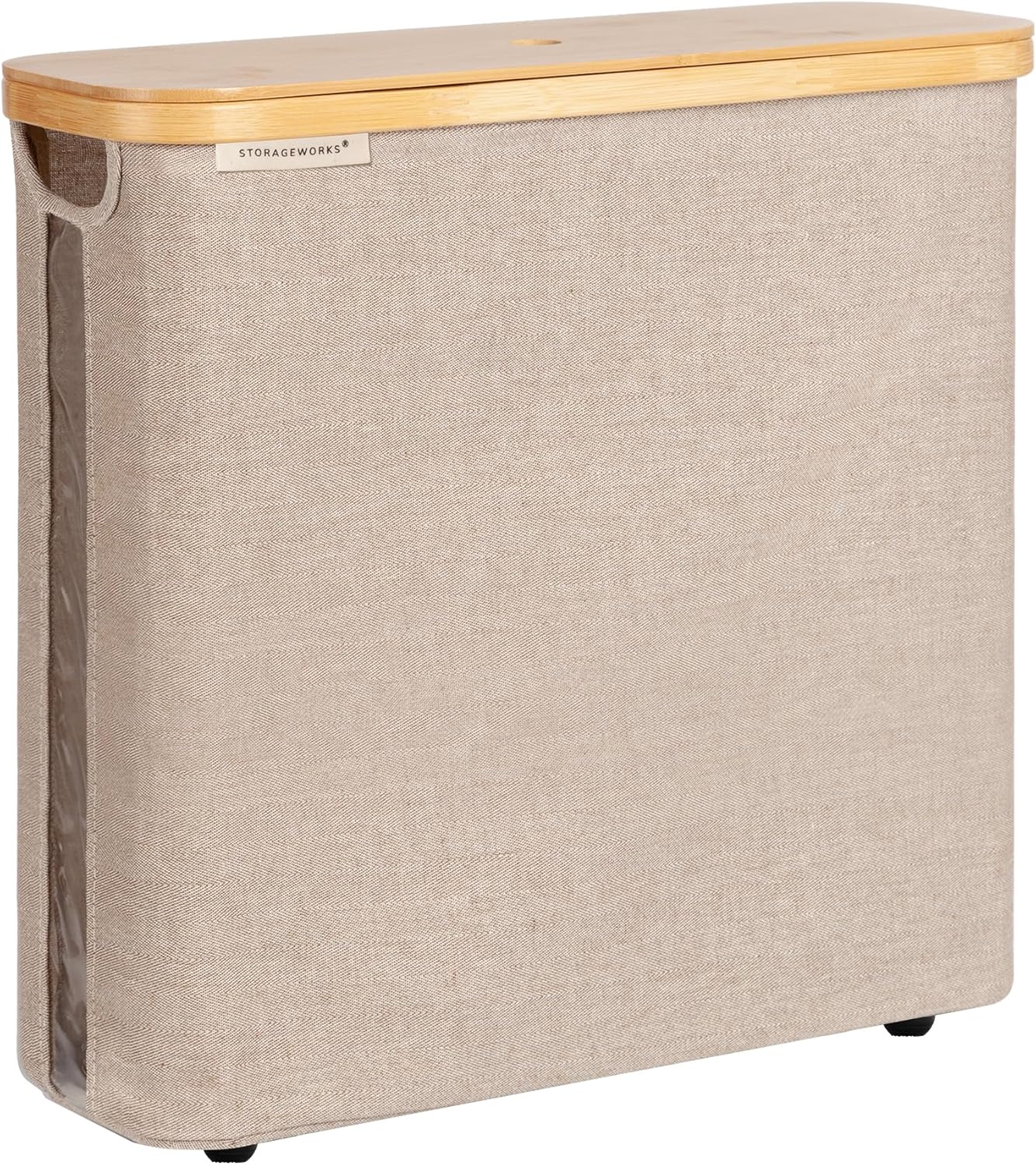 Toilet Paper Storage Basket, Papers Container with Bamboo Lid