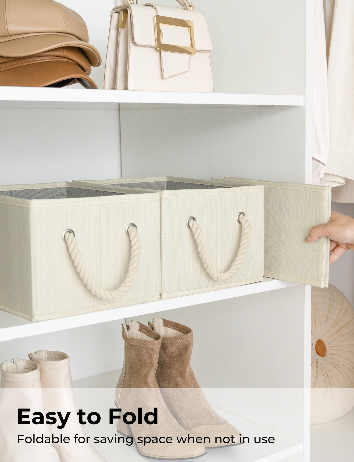 Storage Baskets for Shelves, 3-Pack