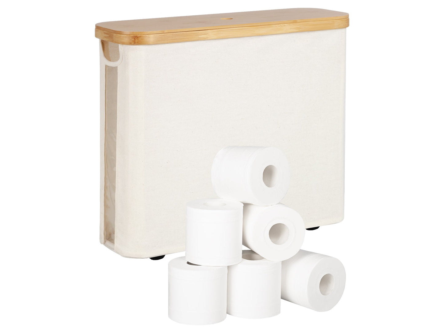 Toilet Paper Storage Basket, Papers Container with Bamboo Lid