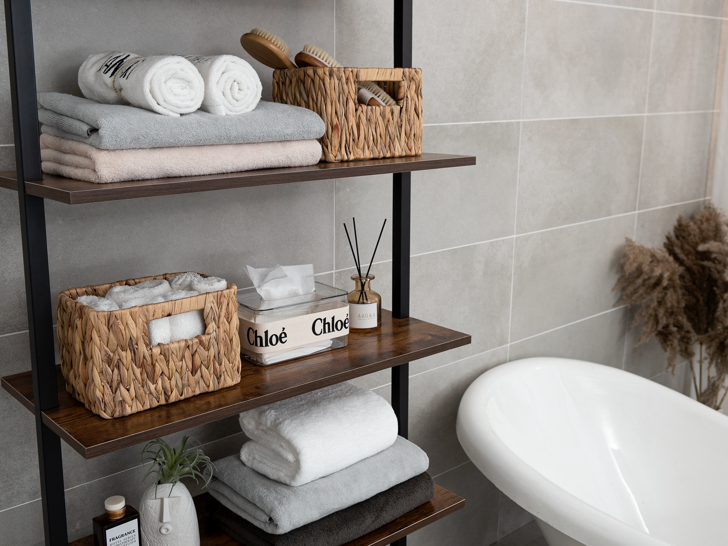 Wicker Baskets with Built-in Handles, Set of 3 (1PC Large, 2PCS Medium)