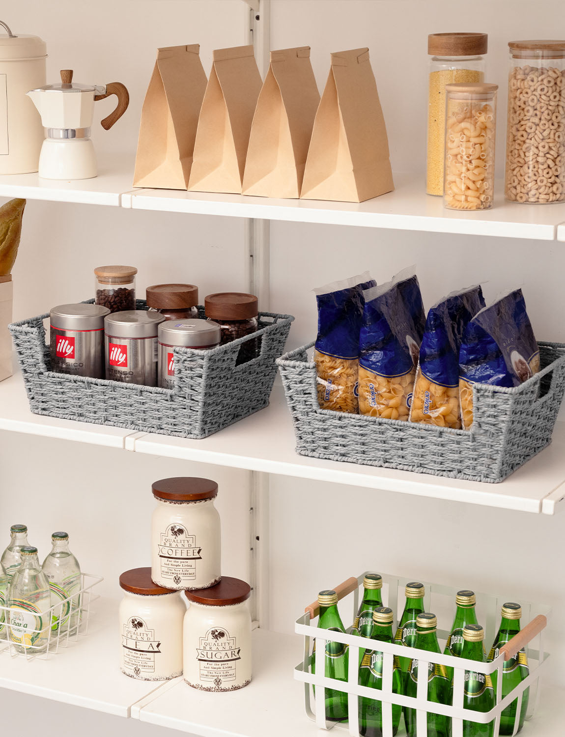 Wicker Pantry Baskets for Storage, 2 Pack