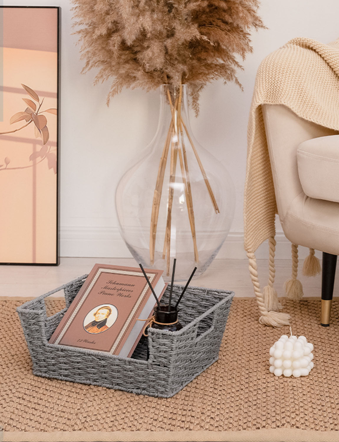 Wicker Pantry Baskets for Storage, 2 Pack