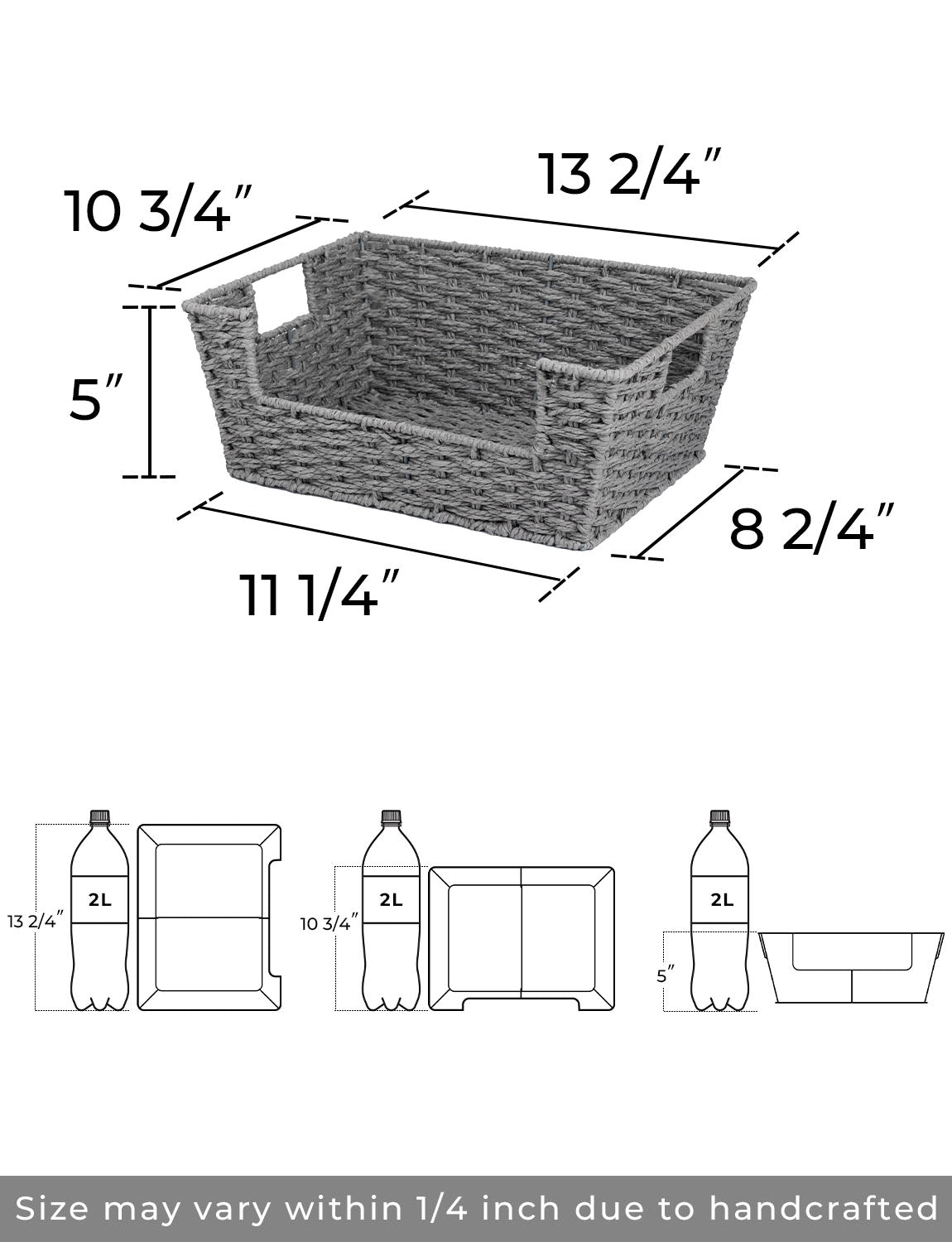 Wicker Pantry Baskets for Storage, 2 Pack