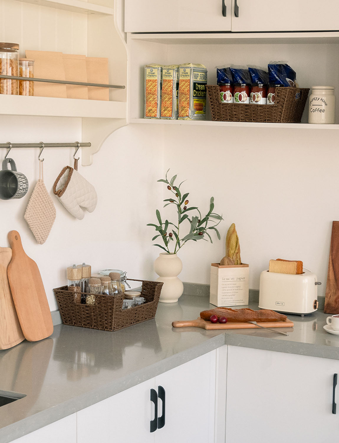 Wicker Pantry Baskets for Storage, 2 Pack