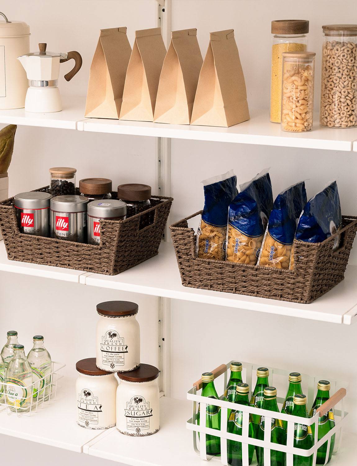 Wicker Pantry Baskets for Storage, 2 Pack