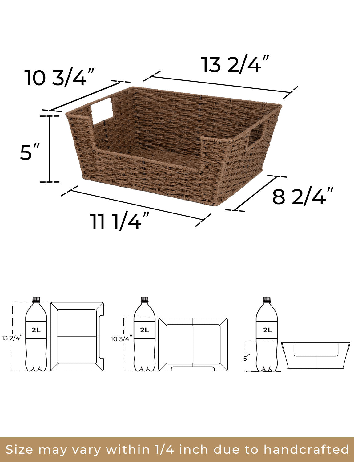 Wicker Pantry Baskets for Storage, 2 Pack