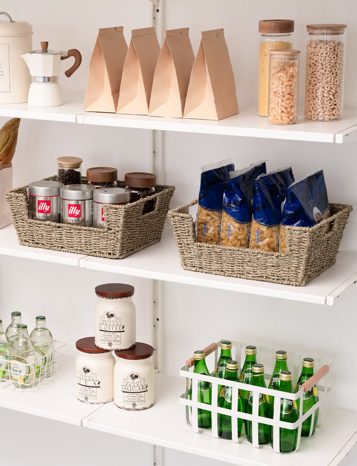 Wicker Pantry Baskets for Storage, 2 Pack