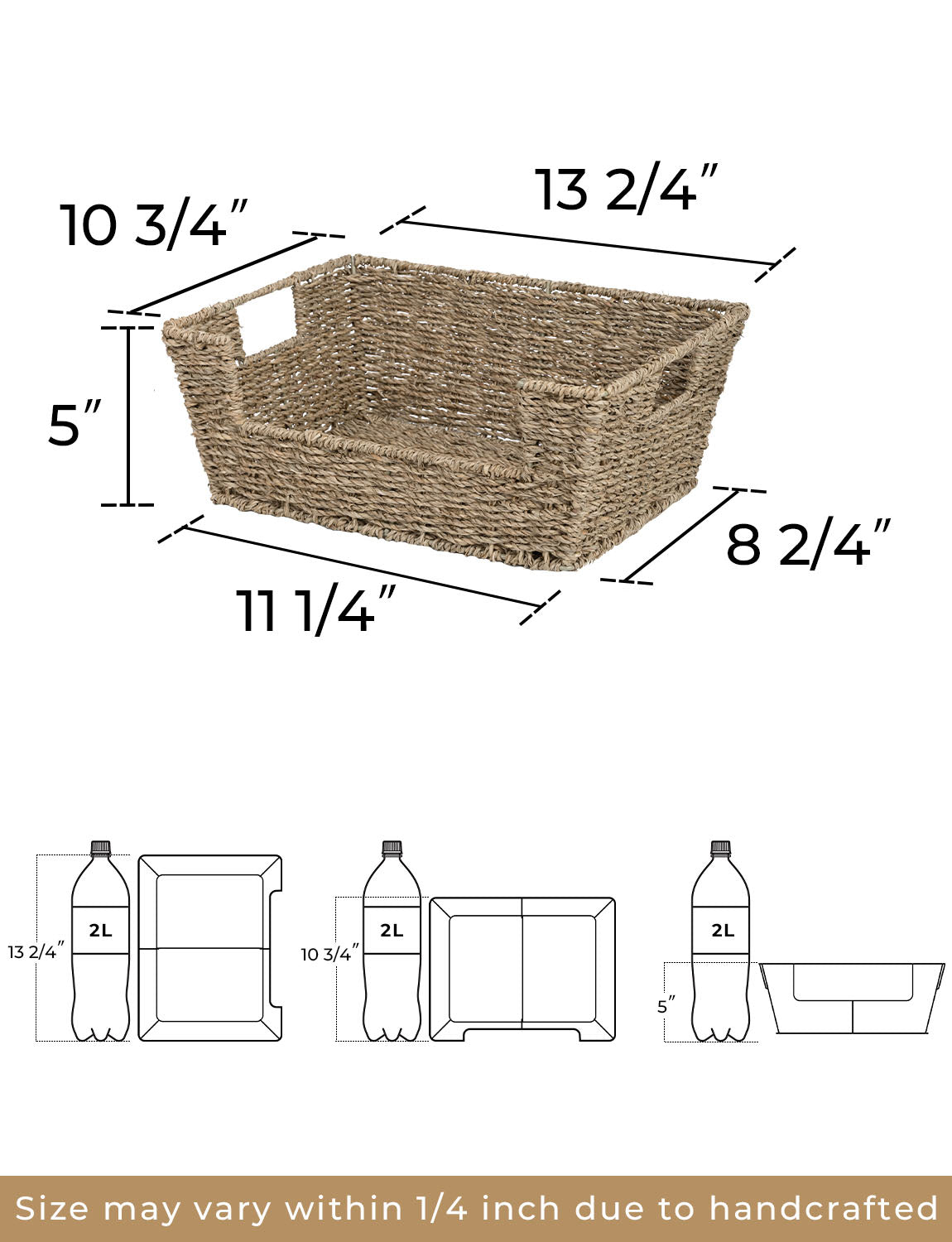 Wicker Pantry Baskets for Storage, 2 Pack