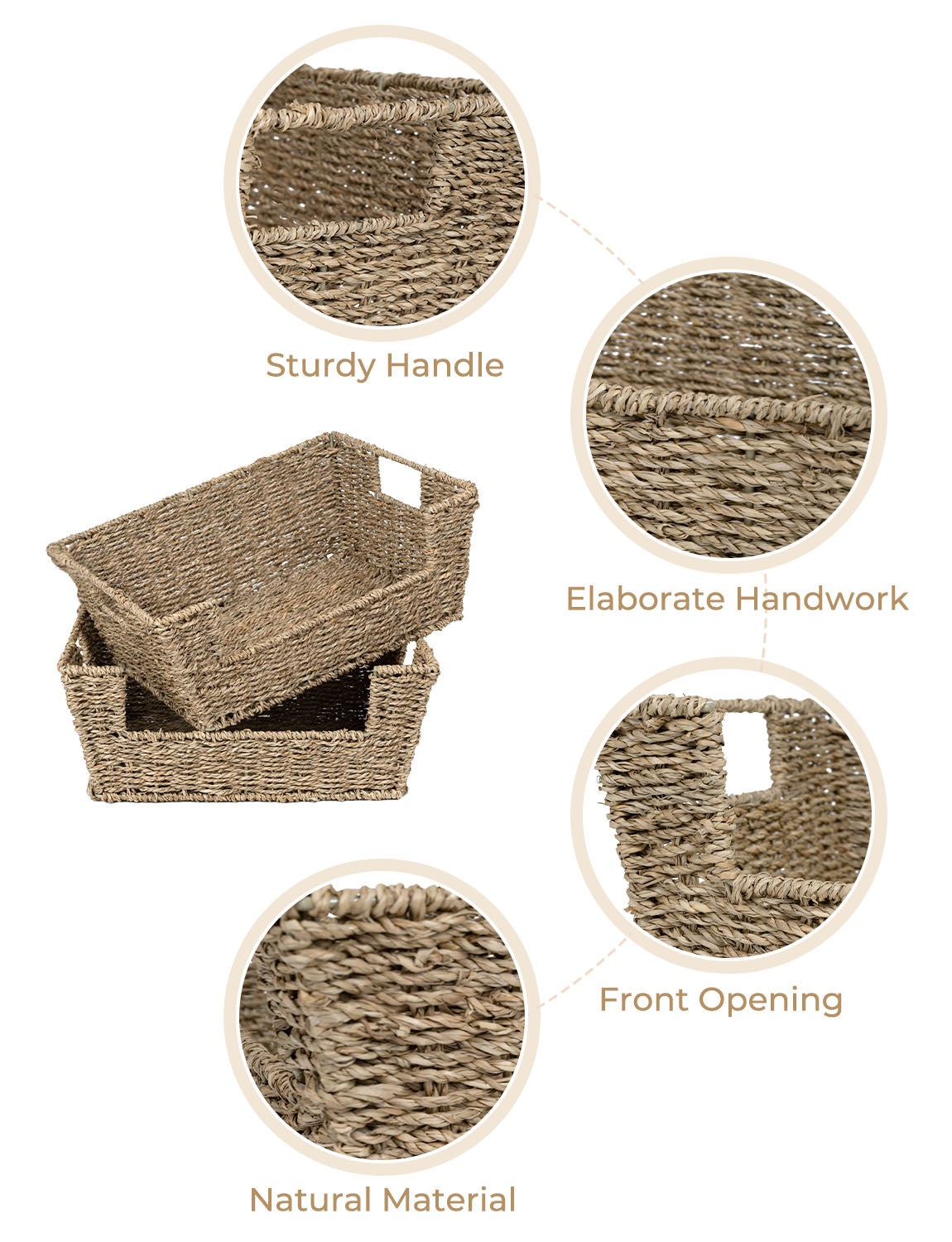 Wicker Pantry Baskets for Storage, 2 Pack