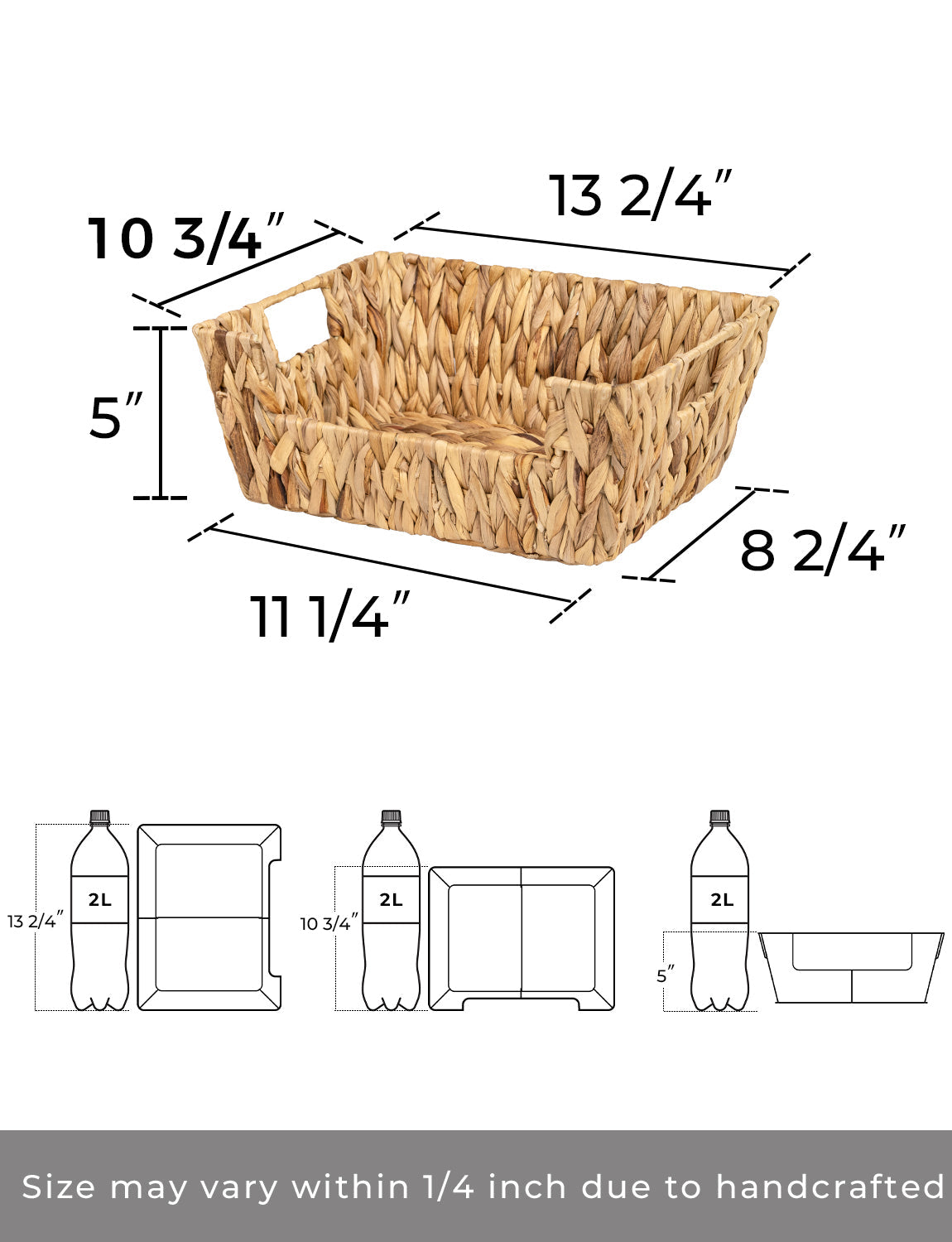 Wicker Pantry Baskets for Storage, 2 Pack
