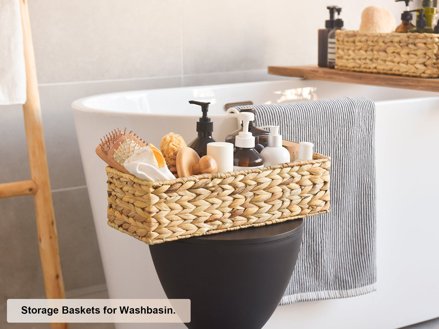 Handwoven Wicker Baskets for Organizing, Toilet Paper Basket, 2 Pack