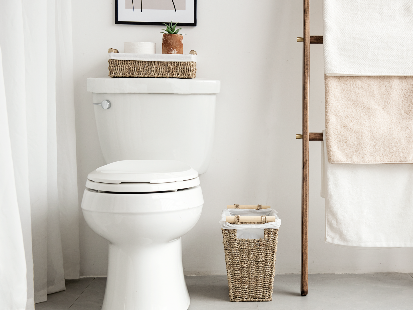 Waste Paper Baskets with Wooden Handles