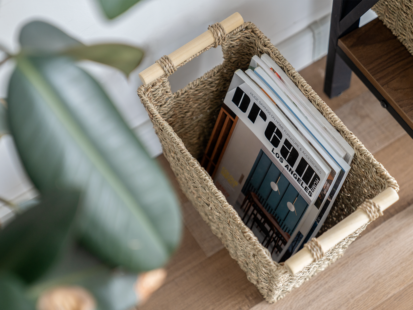 Waste Paper Baskets with Wooden Handles
