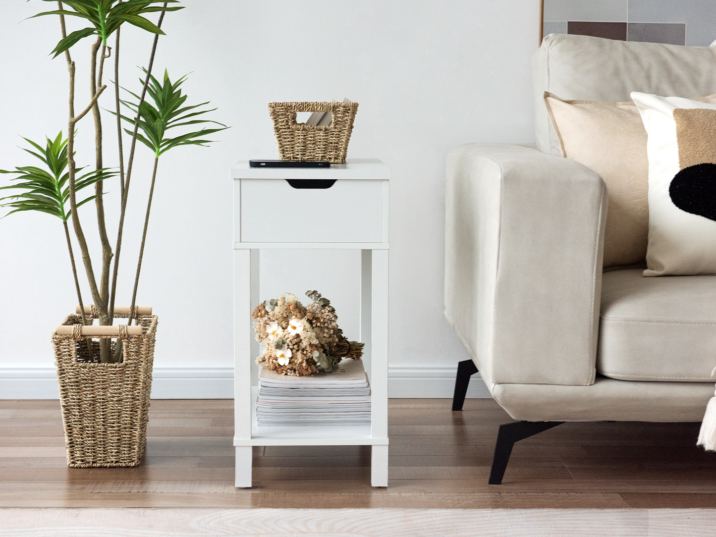 Waste Paper Baskets with Wooden Handles