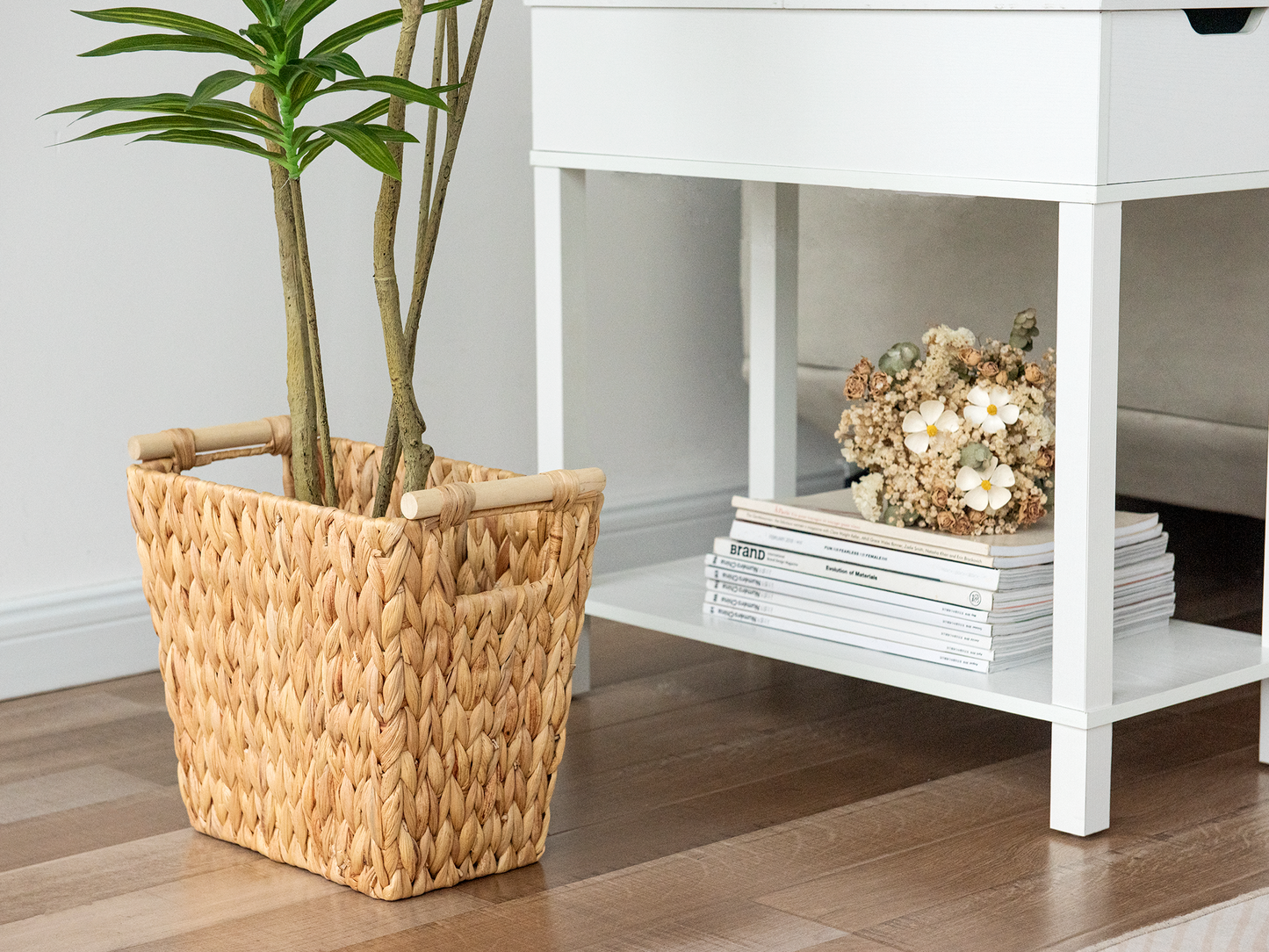 Waste Paper Baskets with Wooden Handles