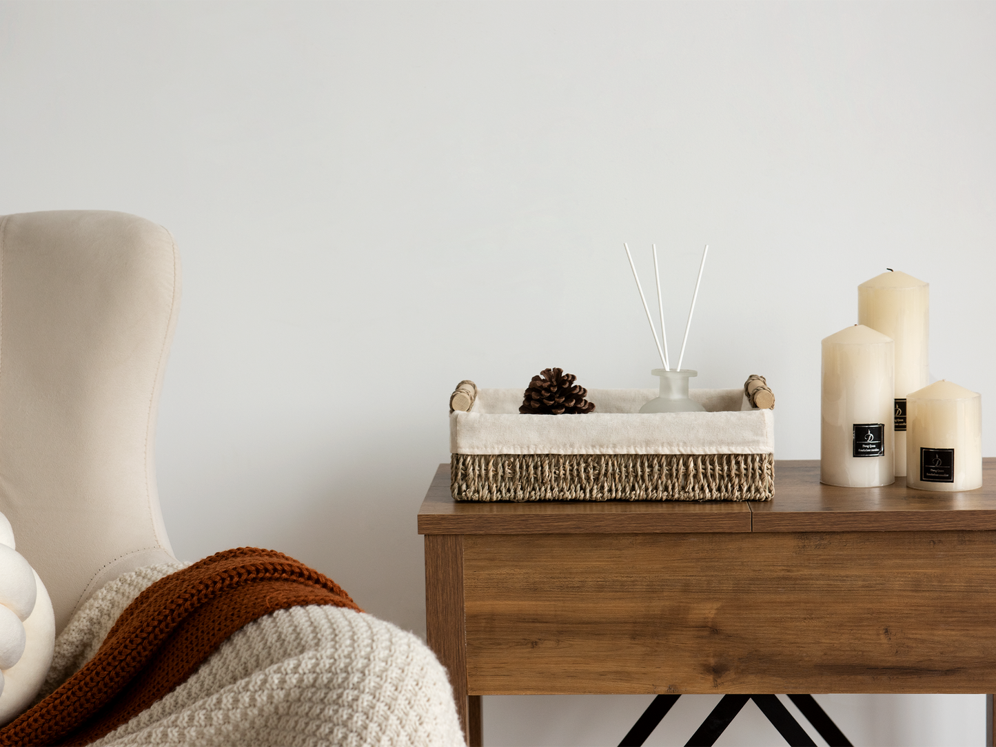 Small Wicker Baskets for Organizing with Natural Fiber Liner