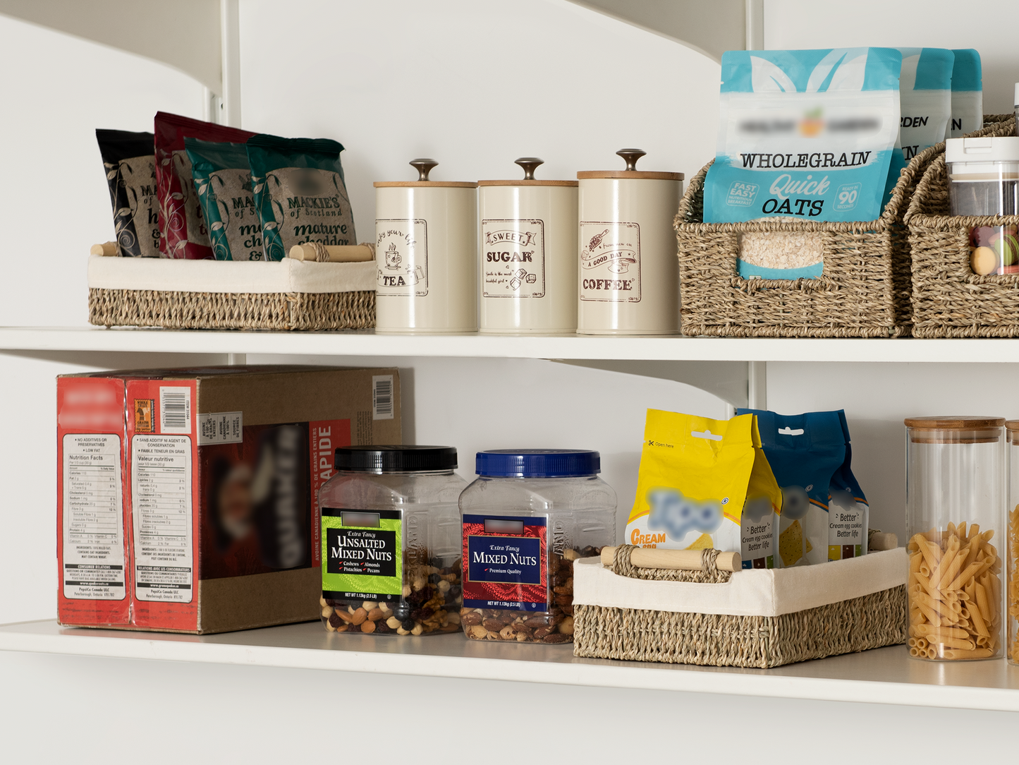 Small Wicker Baskets for Organizing with Natural Fiber Liner