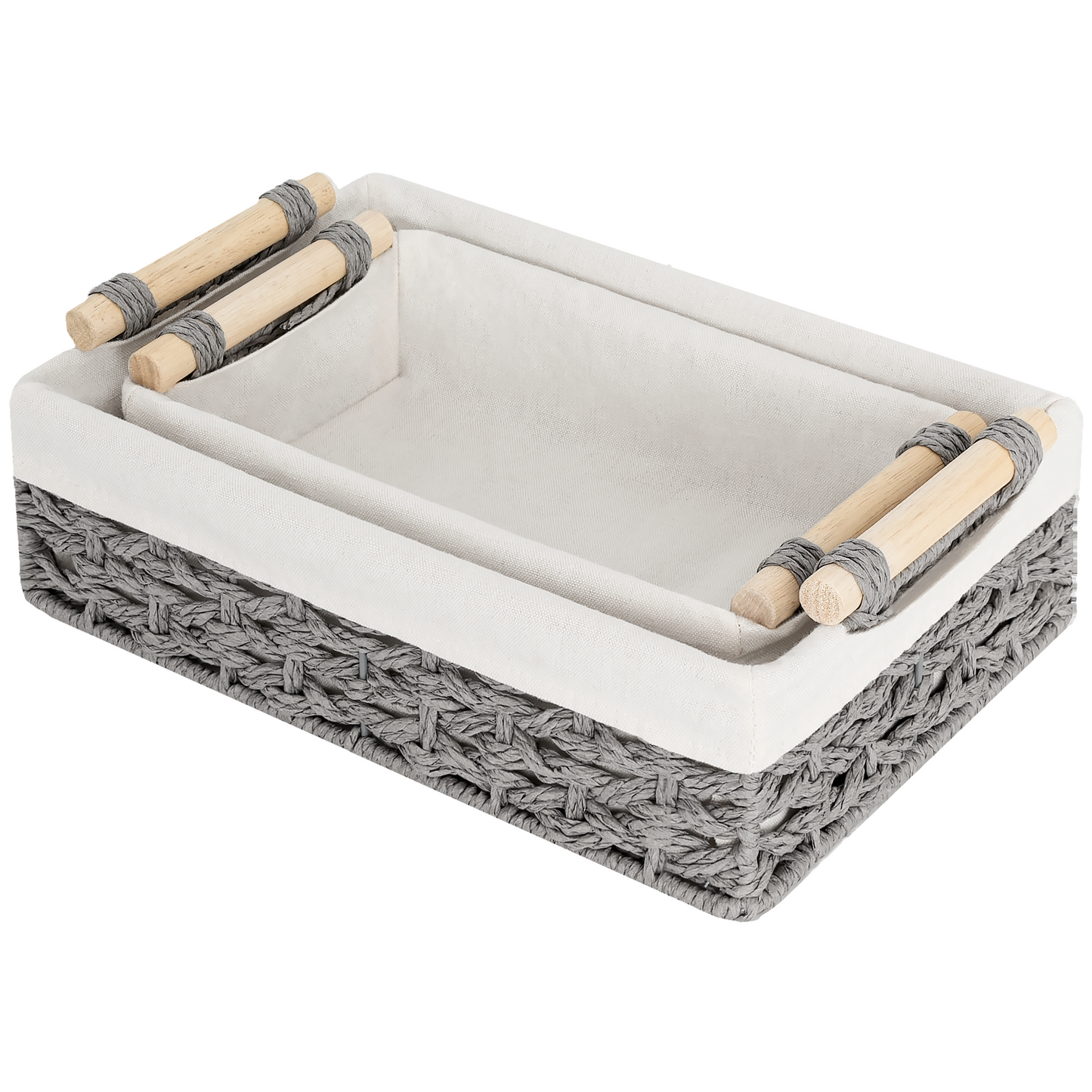 Small Wicker Baskets for Organizing with Natural Fiber Liner