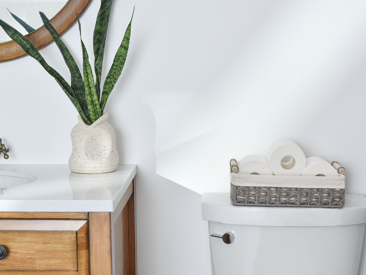 Small Wicker Baskets for Organizing with Natural Fiber Liner