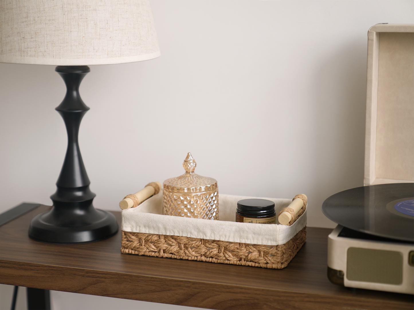 Small Wicker Baskets for Organizing with Natural Fiber Liner