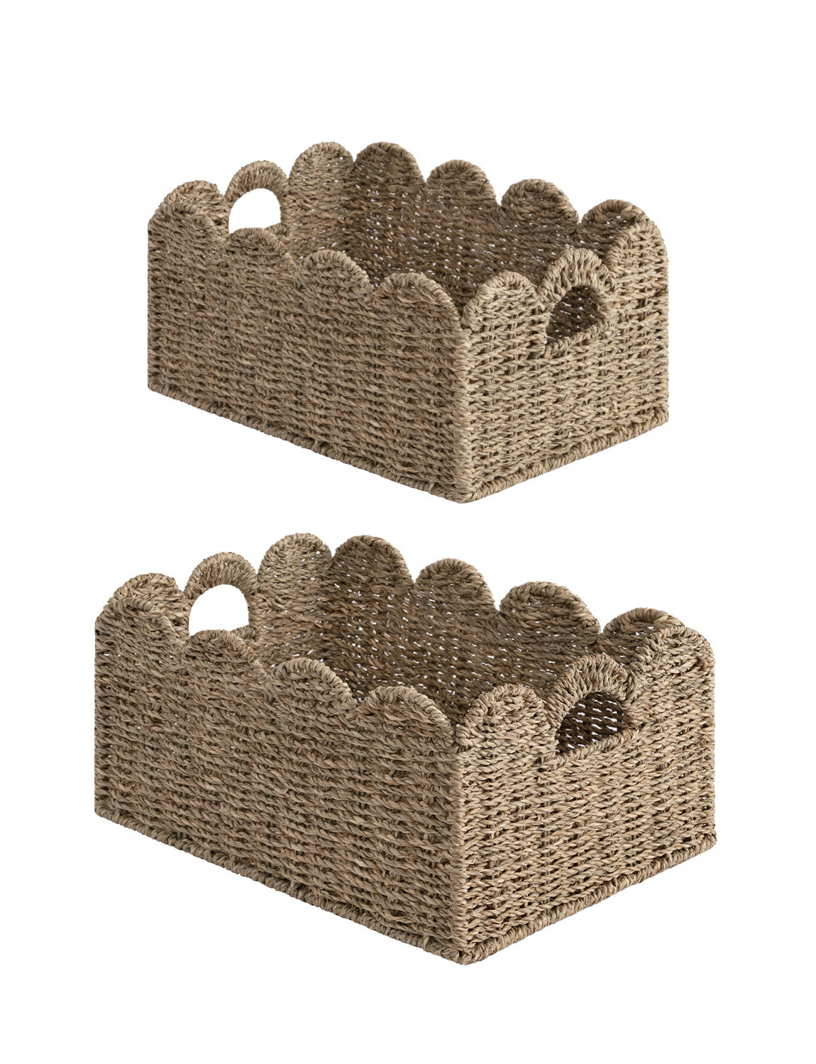 Scalloped Edge Wicker Basket for Organizing