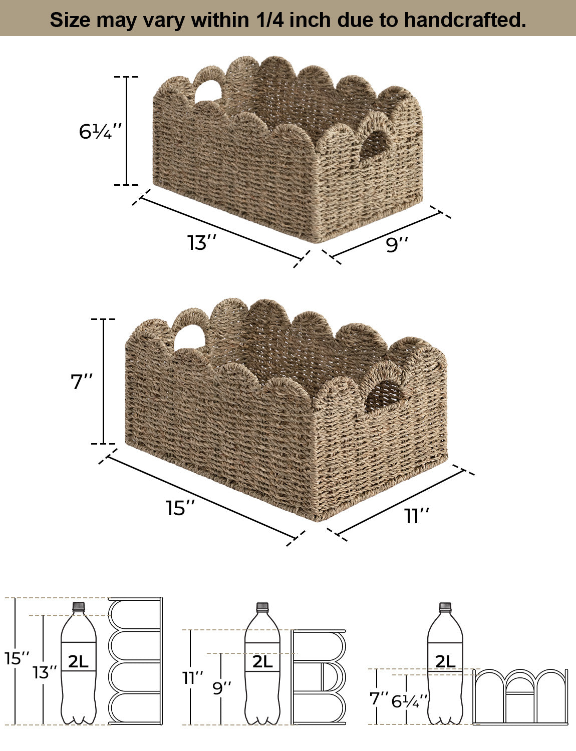 Scalloped Edge Wicker Basket for Organizing