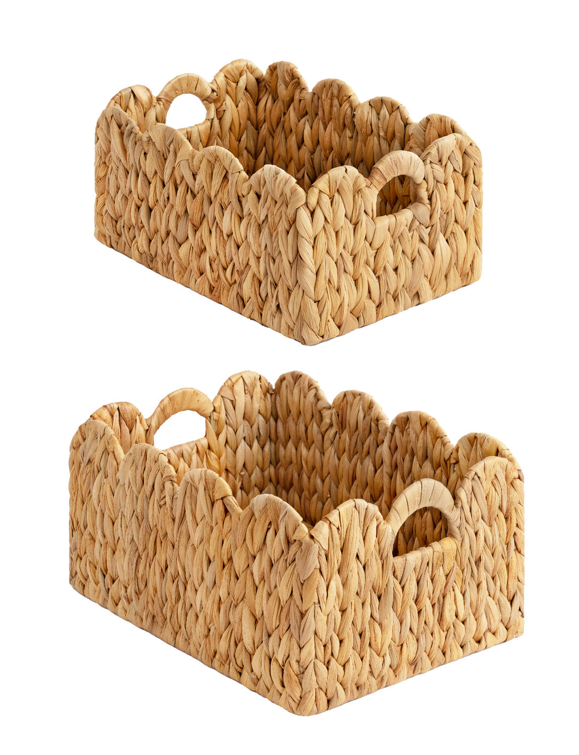 Scalloped Edge Wicker Basket for Organizing