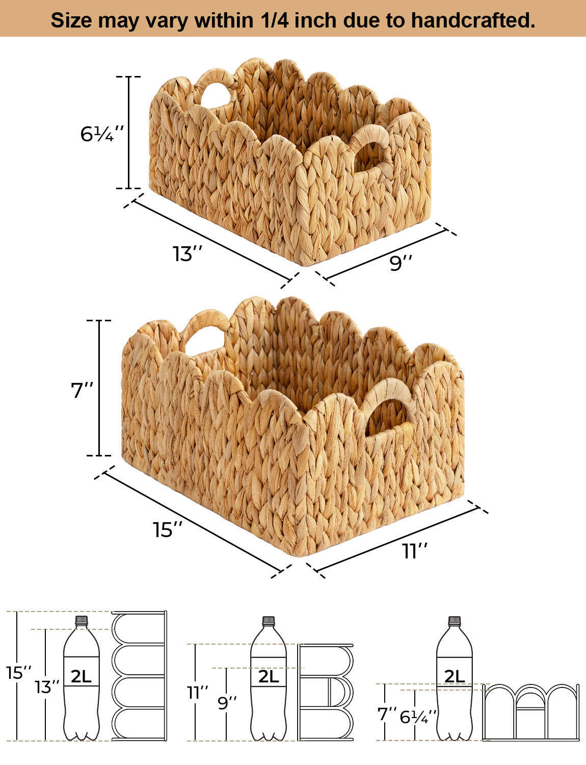 Scalloped Edge Wicker Basket for Organizing