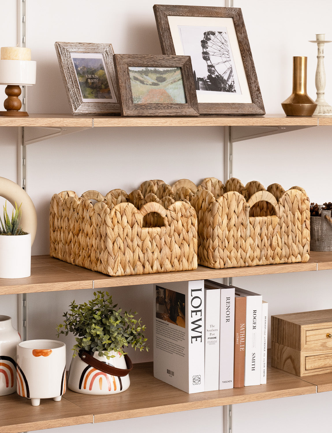 Scalloped Edge Wicker Basket for Organizing