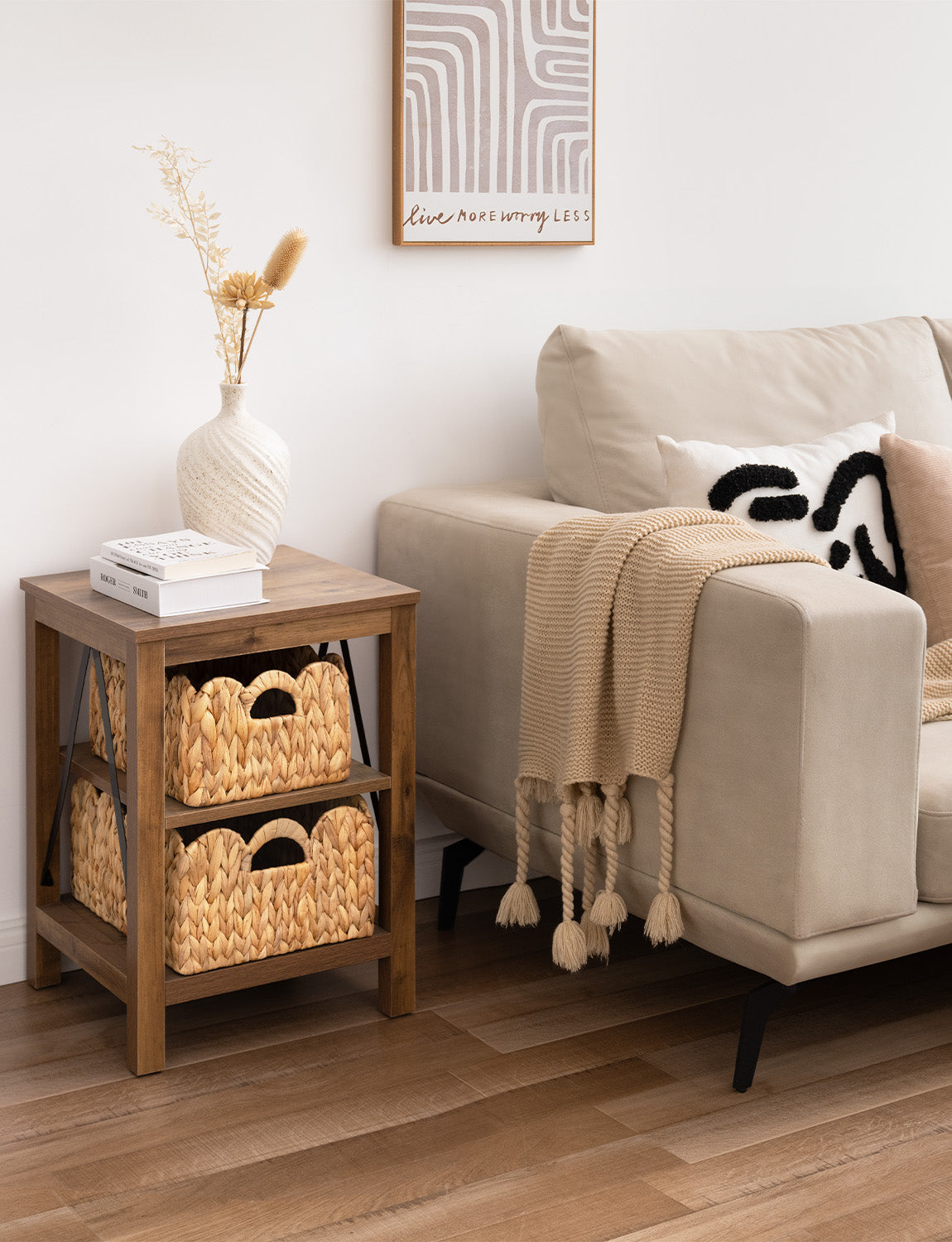 Scalloped Edge Wicker Basket for Organizing