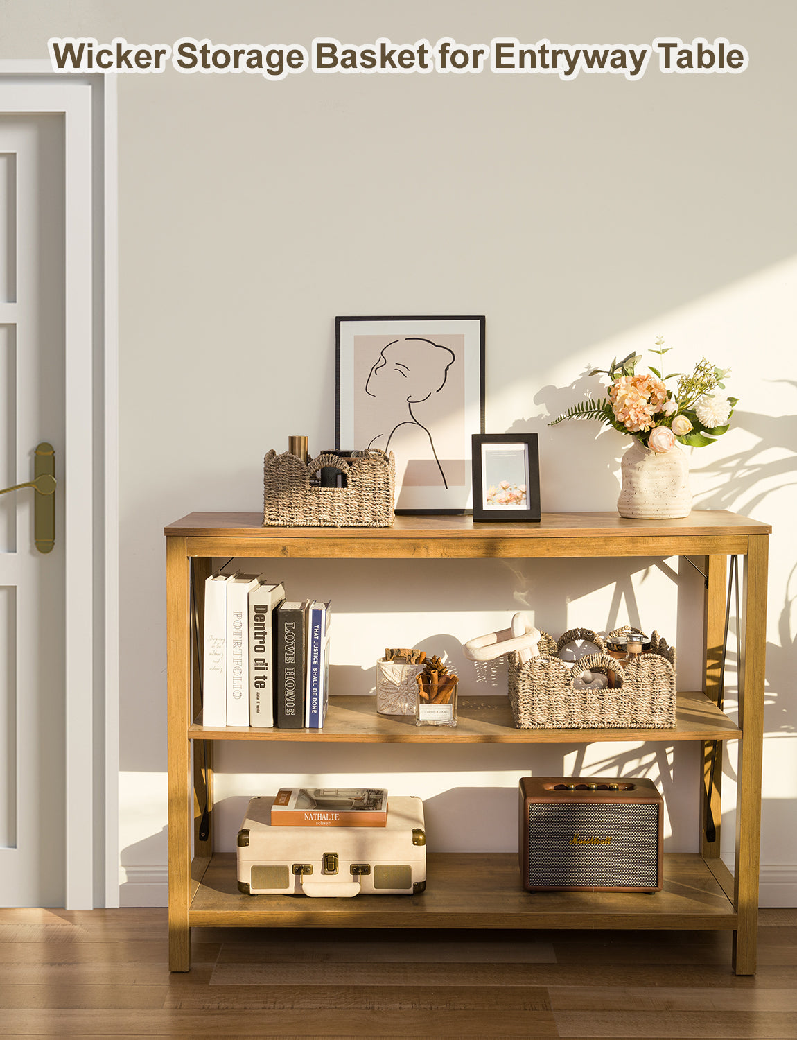 Scalloped Edge Wicker Basket for Organizing