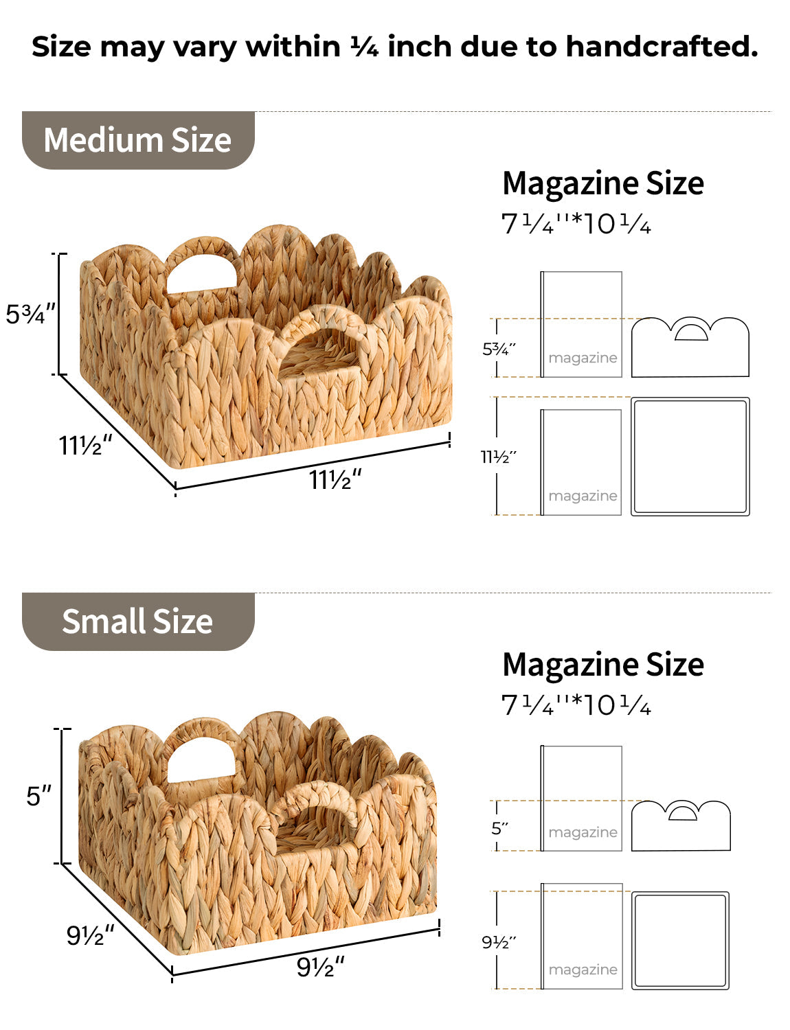Scalloped Edge Wicker Basket for Organizing