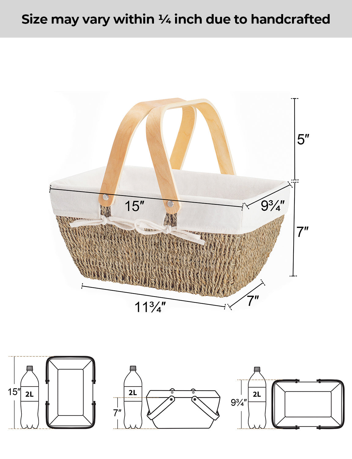 Wicker Basket with Washable Linner