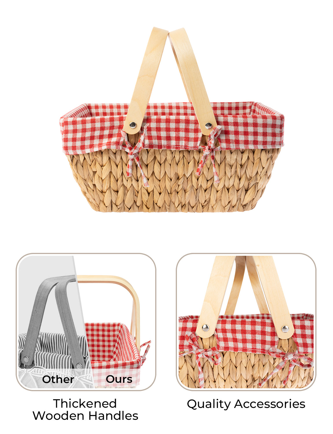 Wicker Basket with Washable Linner