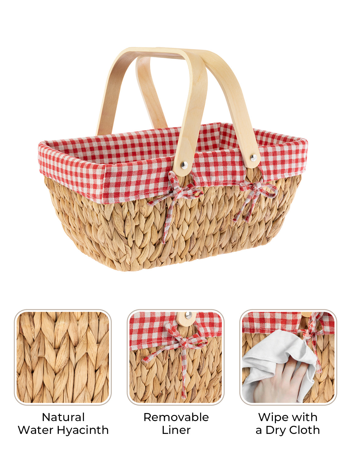 Wicker Basket with Washable Linner