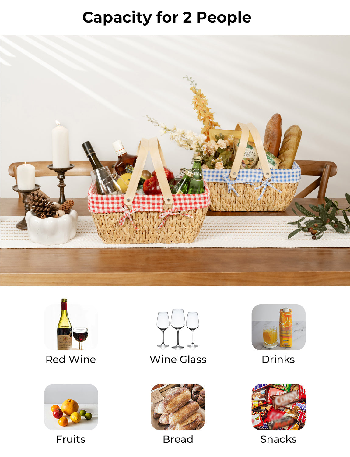Wicker Basket with Washable Linner