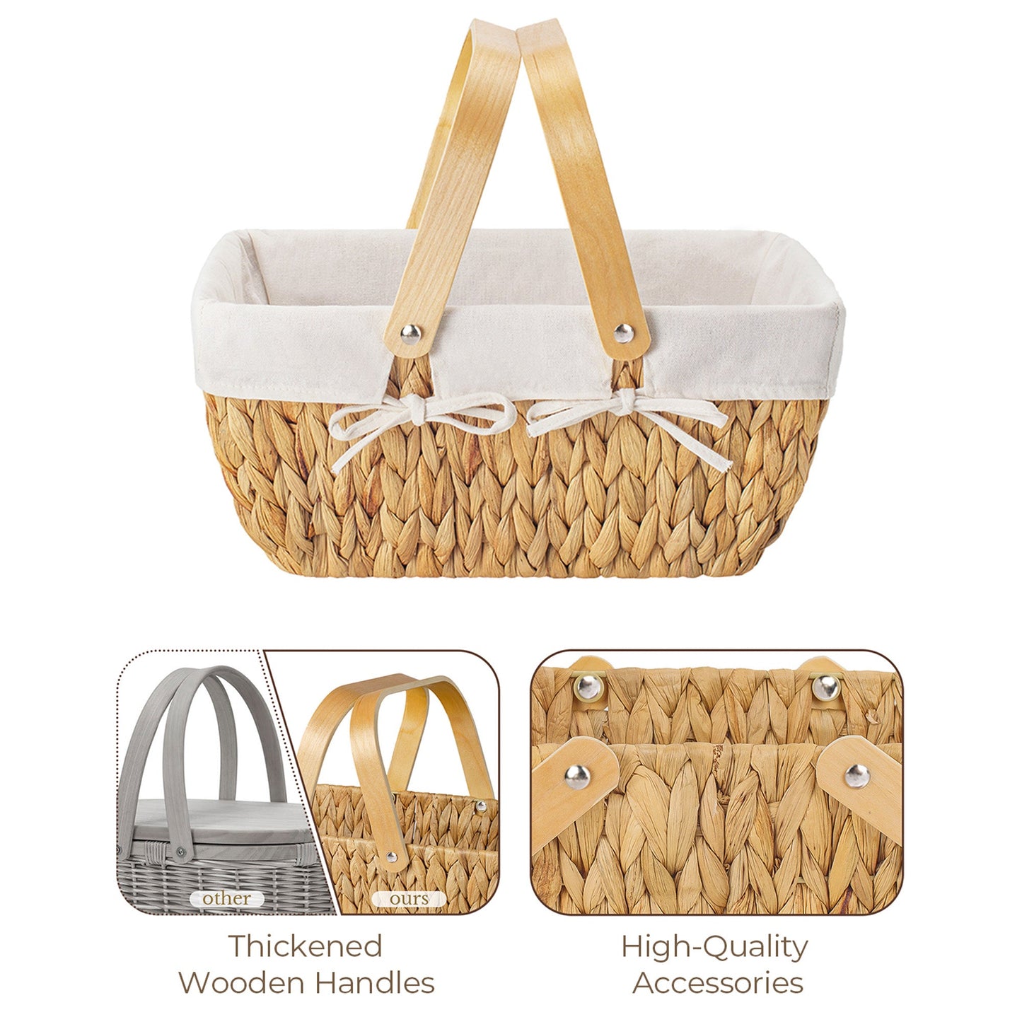 Wicker Basket with Washable Linner