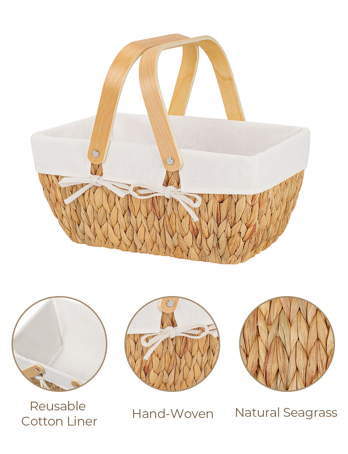 Wicker Basket with Washable Linner