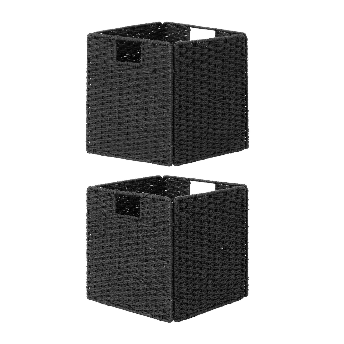 11 inch Foldable Paper Rope Wicker Baskets for Organizing