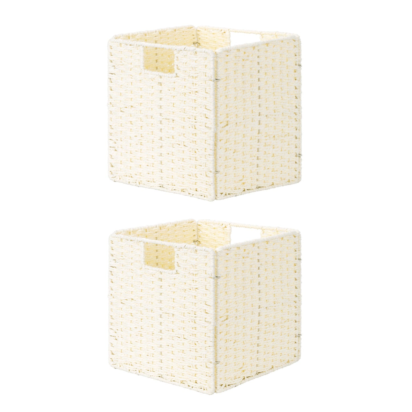 11 inch Foldable Paper Rope Wicker Baskets for Organizing